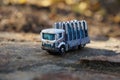 An Abandoned Toy Truck Sits On A Cement Ledge.