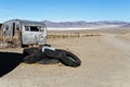 Abandoned trailer in the desert Royalty Free Stock Photo