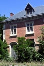 Abandoned train station with old red brick