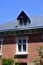 Abandoned train station with old red brick