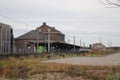 Abandoned train station for rebuild to subway station but delayed in the harbor of Hoek van Holland.