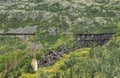 Abandoned train trestle on the White Pass and Yukon route in Skagway, Alaska Royalty Free Stock Photo