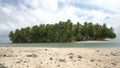 Abandoned tropical island in Majuro, Marshall Islands. Abandoned Palm Island.