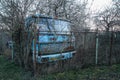 The abandoned truck is standing in the garden Royalty Free Stock Photo