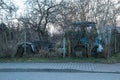 The abandoned truck is standing in the garden Royalty Free Stock Photo