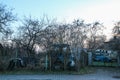 The abandoned truck is standing in the garden Royalty Free Stock Photo