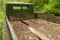 Abandoned truck in wild nature, surrounded with woods Royalty Free Stock Photo