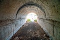 Abandoned tunnel with light at end Royalty Free Stock Photo