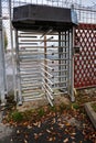 Abandoned turnstiles by an old wharf.. Royalty Free Stock Photo