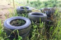 Abandoned tyre traps rain water, ground for mosquito breeding leading to dengue, malaria infected fever