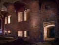 Abandoned underground brick fort rooms