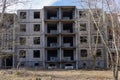 Abandoned and unfinished apartment building