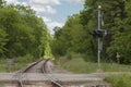 An unimpeded railway crossing in the usa Royalty Free Stock Photo