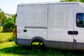 Abandoned and vandalized van panel truck Royalty Free Stock Photo