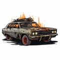 Abandoned Vehicle In Smoky Theme Expressive Character Design And Gritty Horror Comics