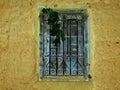 abandoned village building with iluminated window in the dark Royalty Free Stock Photo