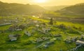 Abandoned village Souskiou in Paphos district, Cyprus. Aerial landscape Royalty Free Stock Photo