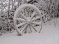 Abandoned wagon wheel Royalty Free Stock Photo