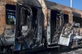 Abandoned wagons were burned at the Railway Station in Thessaloniki