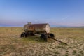 Abandoned water tank carriage in Carrizo plain national monument, California