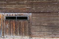 Abandoned weathered barn, close-up view rustic wall Royalty Free Stock Photo