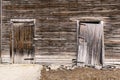 Abandoned weathered barn, close-up view rustic wall