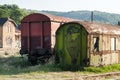 Abandoned weathered grunge wagons