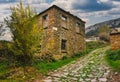 Abandoned, weathered stone house in a mountain town in GÃÂ¶kÃÂ§eada. TepekÃÂ¶y village