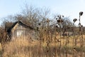 Abandoned wood house cottage in Ukraine. Typical soviet