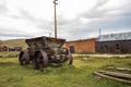 Abandoned wooden wagon and buildings in Old West ghost town Bodie, California Royalty Free Stock Photo