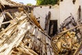 Destroyed wooden building Royalty Free Stock Photo