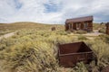 Abandoned wooden buildings in Old West ghost town Bodie, California