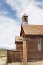 Abandoned wooden church in Old West ghost town Bodie, California Royalty Free Stock Photo