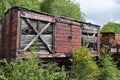 Abandoned wooden freight car at Tanfield Railway Royalty Free Stock Photo