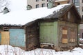 Abandoned wooden house with Boarded up windows Royalty Free Stock Photo