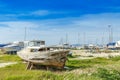Abandoned wooden ship wreck Royalty Free Stock Photo
