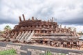 Abandoned wooden ship wreck Royalty Free Stock Photo