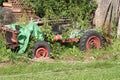 The abandoned wreck of a homemade tractor