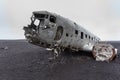 The abandoned wreck of a US military plane on Solheimasandur beach, Iceland