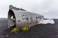 The abandoned wreck of a US military plane on Solheimasandur beach, Iceland