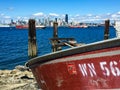 Abandoned Wrecked boat container ships head to Port