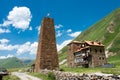 Abano monastery at Truso valley near Caucasus mountain in Kazbegi, Mtskheta-Mtianeti, Georgia