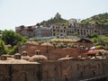 Abanotubani - ancient district of Tbilisi, Georgia, known for its sulfuric baths. The roof with dome of red brick of steam rooms. Royalty Free Stock Photo