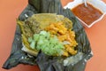 Abara, brazilian food on banana leaf