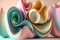 Abastract pastel colors waves background. 3D resolution. Royalty Free Stock Photo