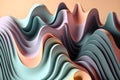 Abastract pastel colors waves background. 3D resolution. Royalty Free Stock Photo