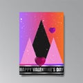 Abastract Valentine\'s Day page desing for web and print with heart and stars
