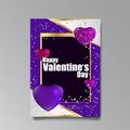 Abastract Valentine\'s Day page desing for web and print with heart and stars
