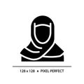 Abaya muslim woman black glyph icon