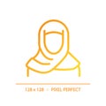 Abaya muslim woman gradient linear vector icon